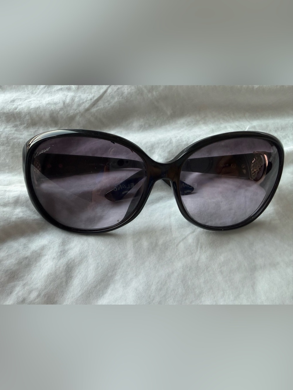 Vintage Gucci Horsebit Optyl Sunglasses Black Made in Italy - Picture 1 of 9